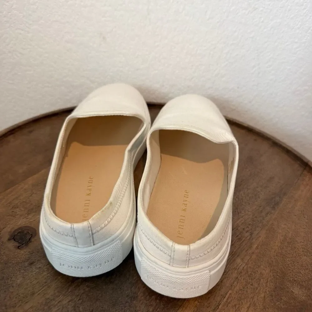 Jenni Kayne White Canvas Slip-On Slider Mule Sneakers Women's Size 41 US 11